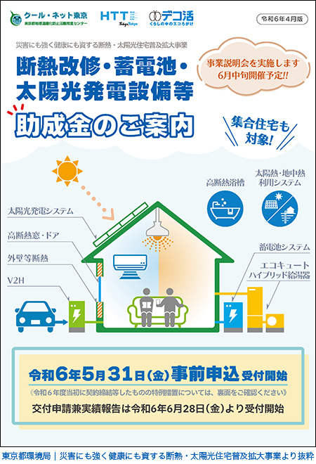 令和6年度 東京都の蓄電池・V2H・太陽光発電の補助金